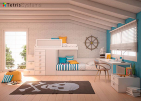 Habitación infantil con cama Tren. ElMenut.com